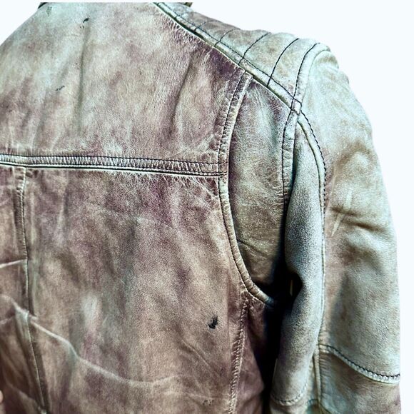 Harley Davidson Black Label Washed Lambskin Leather Moto Jacket Men's M - Picture 7 of 15